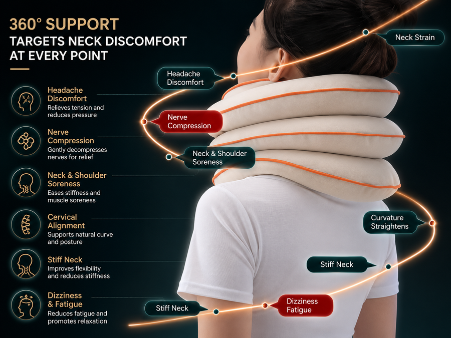 Addresses the root of neck and shoulder tension.