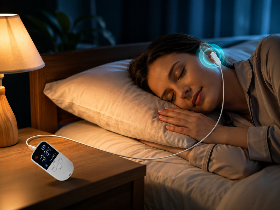 Ear clips. Timer. No pills. No effort.