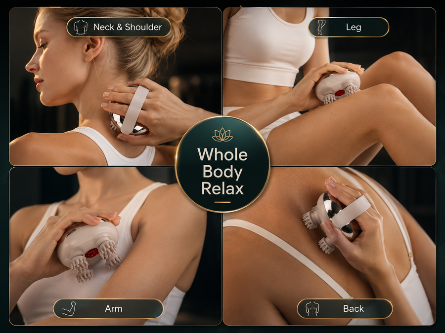 Scalp, neck, shoulders, arms, back. One device.