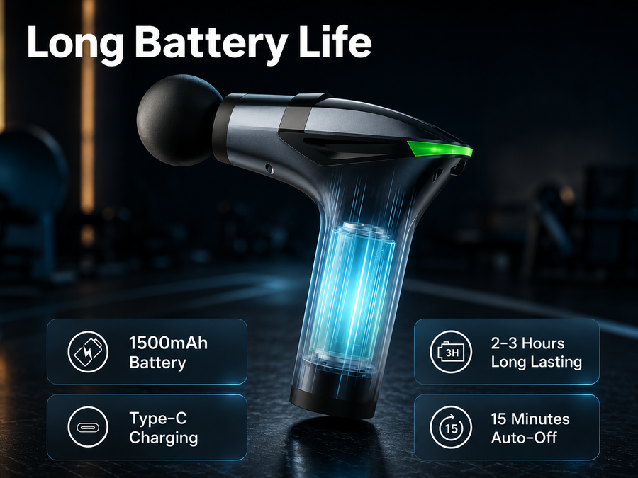 1500mAh. 2–3 hours. Auto-off at 15 minutes.